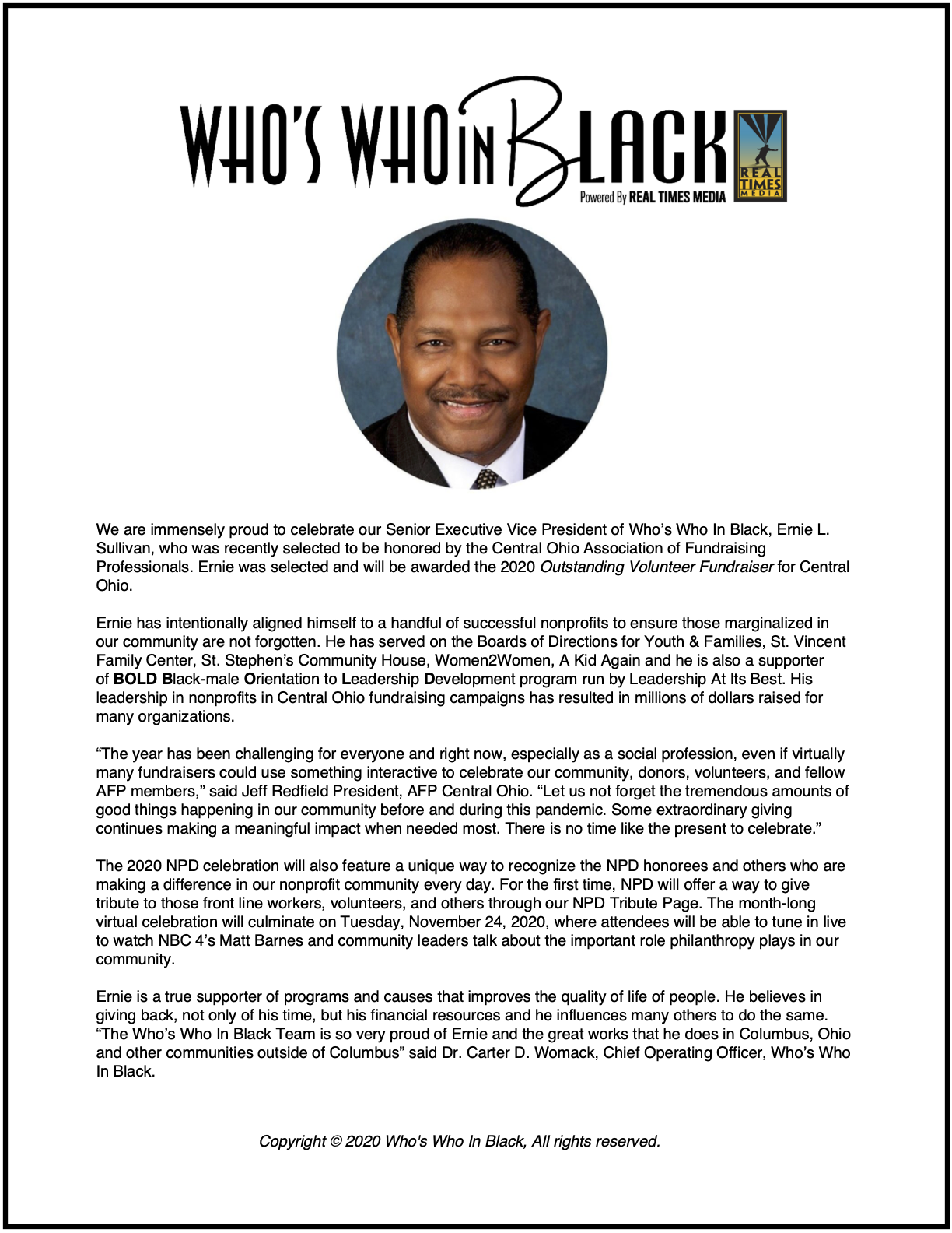 Outstanding Volunteer Fundraiser