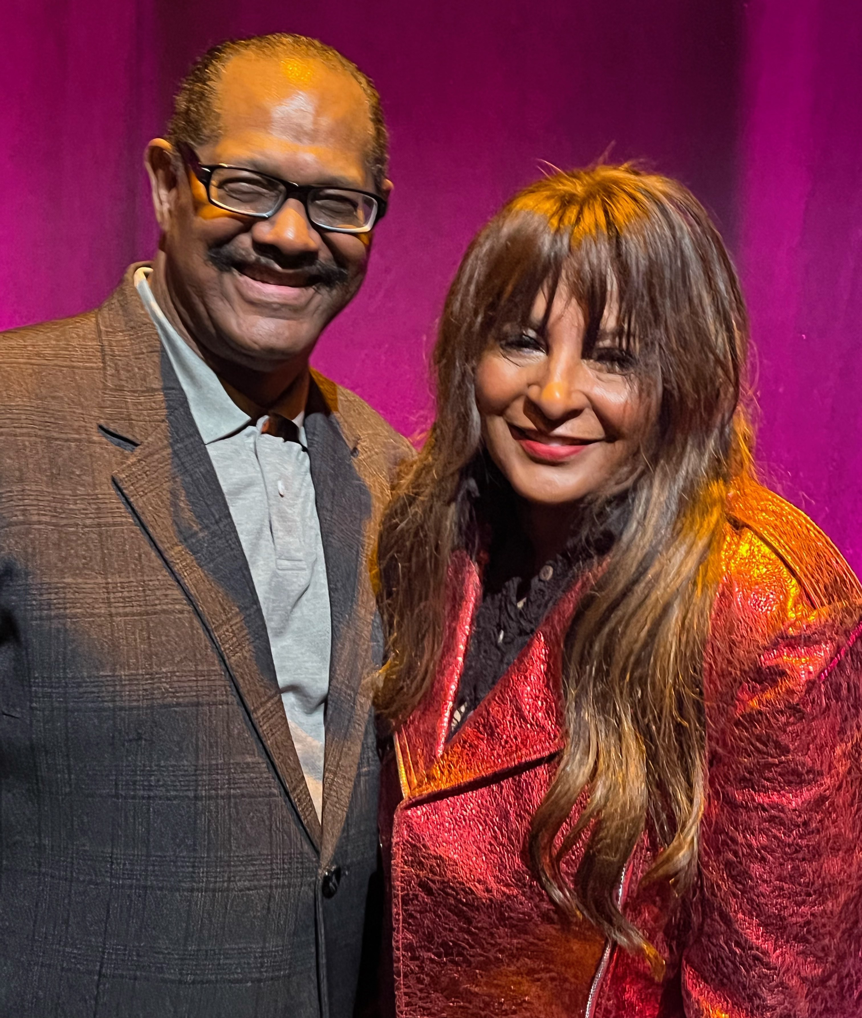 Ernie Sullivan with actress Pam Grier, 2022